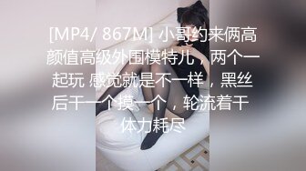 [MP4/ 867M] 小哥约来俩高颜值高级外围模特儿，两个一起玩 感觉就是不一样，黑丝后干一个摸一个，轮流着干 体力耗尽